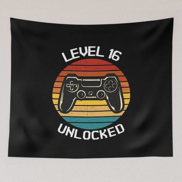 Item preview, Level 16 Unlocked Vintage Birthday Video Game designed and sold by TheStudioBee.