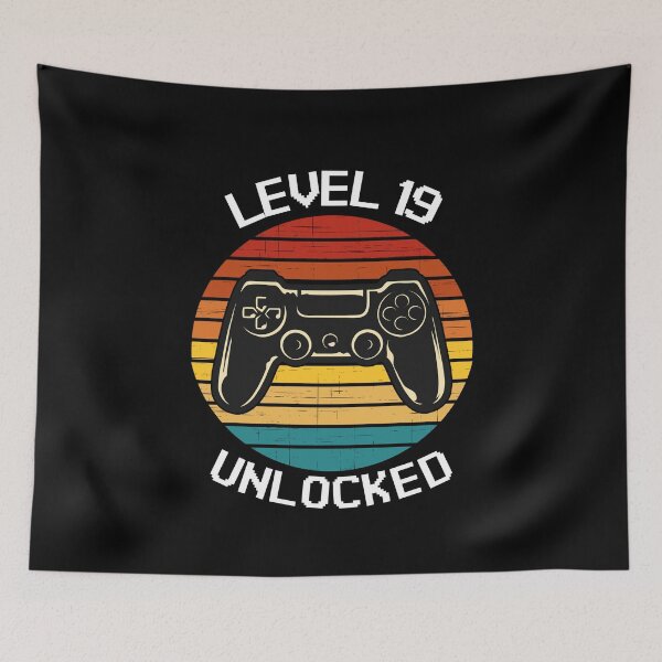 Item preview, Level 19 Unlocked Vintage Birthday Video Game designed and sold by TheStudioBee.