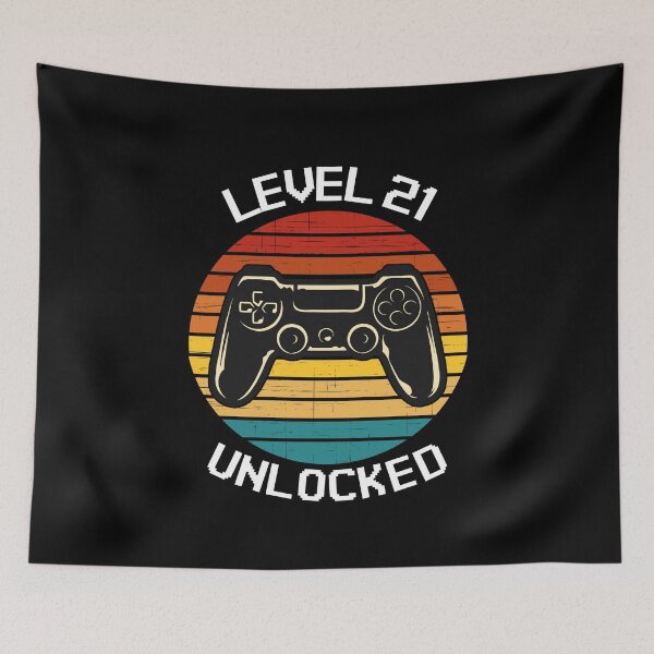 Item preview, Level 21 Unlocked Vintage Birthday Video Game designed and sold by TheStudioBee.