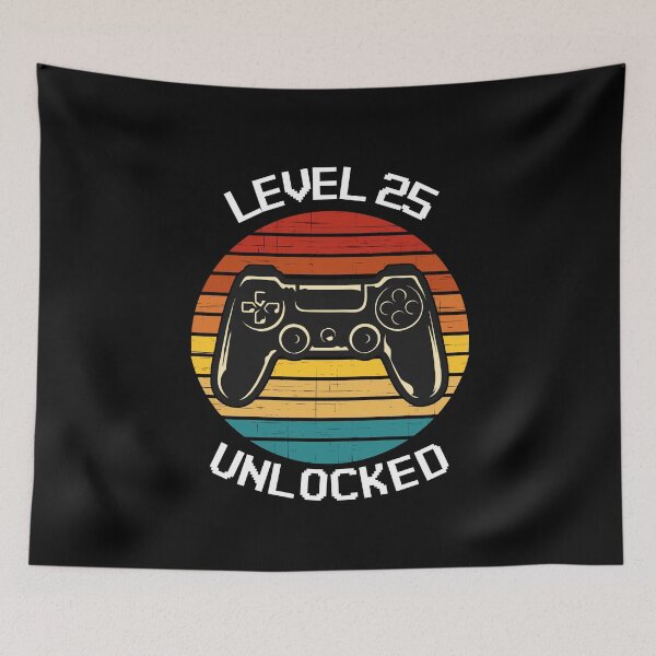 Item preview, Level 25 Unlocked Vintage Birthday Video Game designed and sold by TheStudioBee.