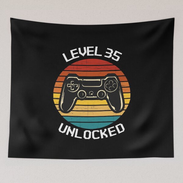 Item preview, Level 35 Unlocked Vintage Birthday Video Game designed and sold by TheStudioBee.