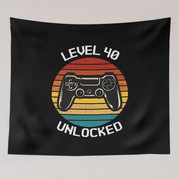 Item preview, Level 40 Unlocked Vintage Birthday Video Game designed and sold by TheStudioBee.