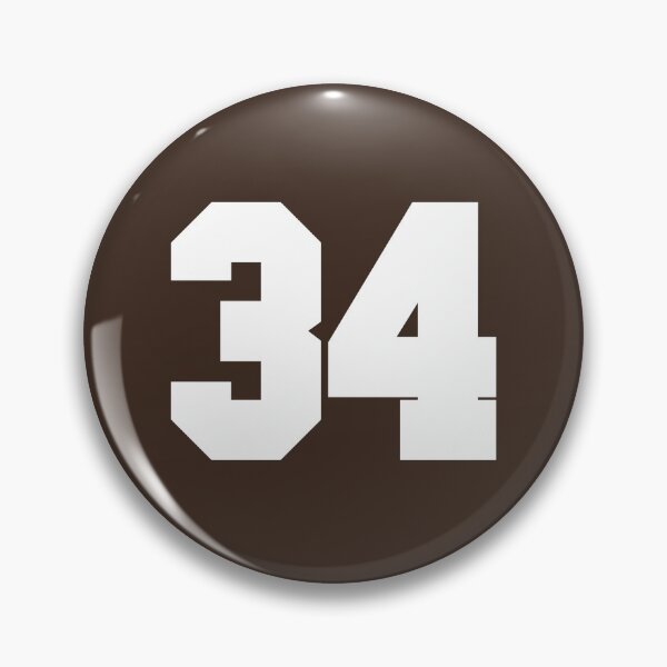 Item preview, 34 Number Cleveland Sports Thirty-Four Brown Jersey designed and sold by HelloFromAja.
