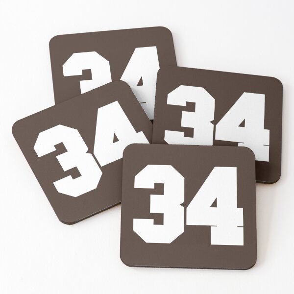 Item preview, 34 Number Cleveland Sports Thirty-Four Brown Jersey designed and sold by HelloFromAja.