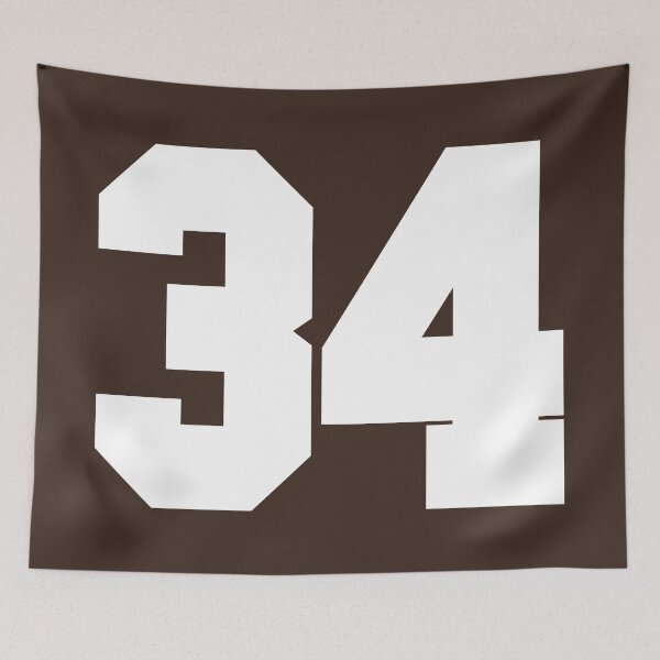 Item preview, 34 Number Cleveland Sports Thirty-Four Brown Jersey designed and sold by HelloFromAja.