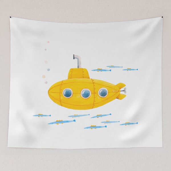 Item preview, Yellow Submarine Watercolor painting designed and sold by Iwoko.