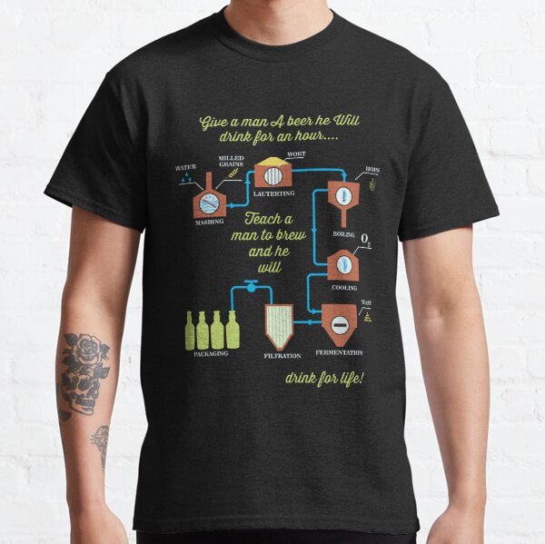 'Sex Drugs & Brewing Beer' Funny Men's Custom T-shirt 