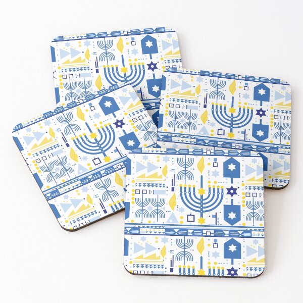Item preview, Modern Hannukuh art - Hanukkah gift - mod Jewish design - Chanukkah gifts - festival of lights pattern - Happy Hanukkah designed and sold by smooshfaceutd.