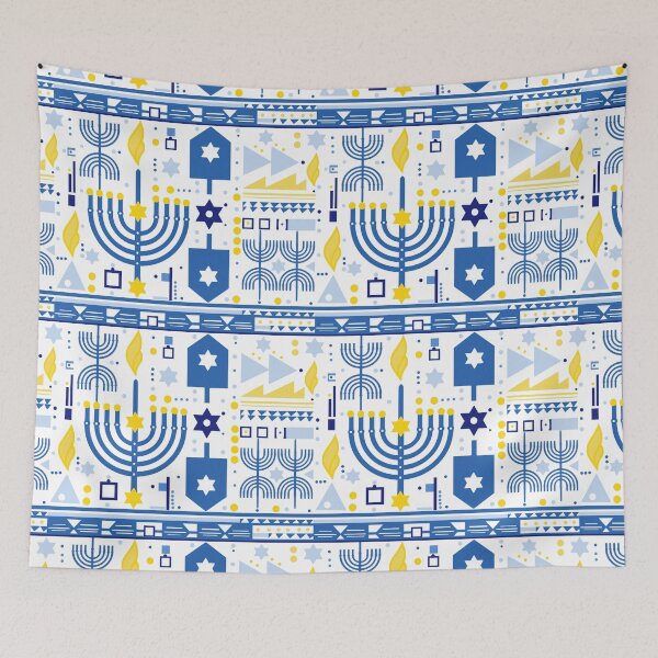 Item preview, Modern Hannukuh art - Hanukkah gift - mod Jewish design - Chanukkah gifts - festival of lights pattern - Happy Hanukkah designed and sold by smooshfaceutd.
