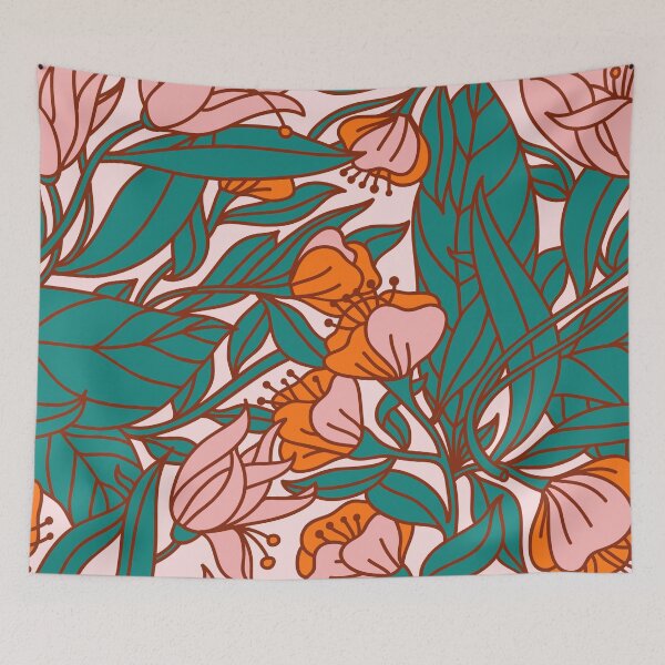 Item preview, Lush leaves and flowers designed and sold by AllPrintsAndArt.