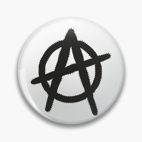 Artikelvorschau, Spiky Anarchy Left Wing Symbol Schwarz entworfen und verkauft von Dr-Faustus.