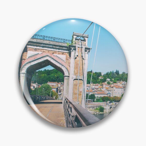 Item preview, Cityscape of Trevoux town with footbridge along Saone river near Lyon in France designed and sold by Grégory DUBUS.