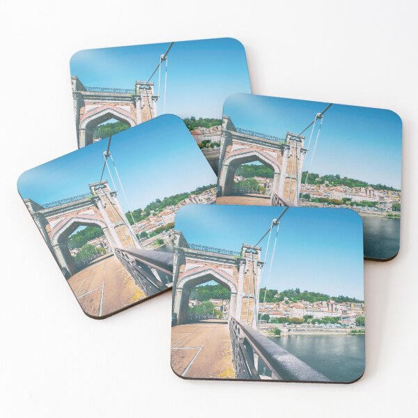 Item preview, Cityscape of Trevoux town with footbridge along Saone river near Lyon in France designed and sold by Grégory DUBUS.
