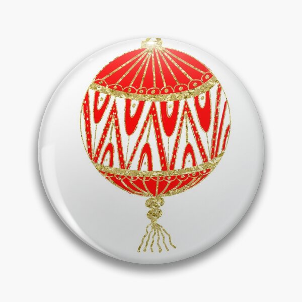 Item preview, Red and Gold Christmas ornament designed and sold by TheClayMermaid.