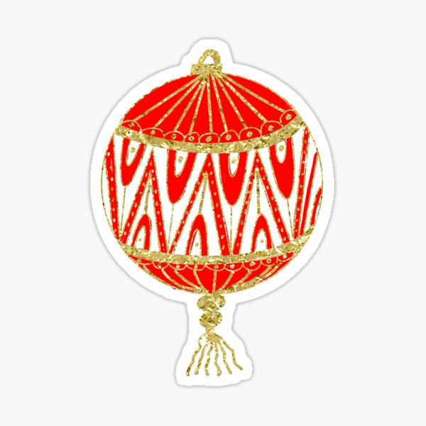 Red and Gold Christmas ornament Sticker
