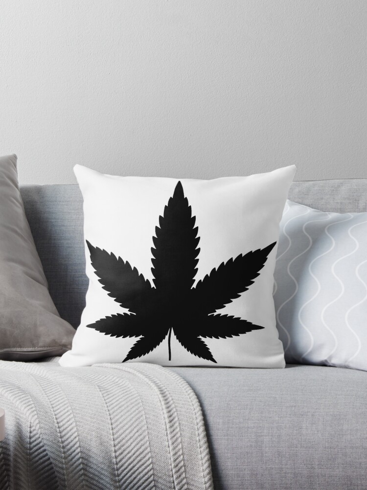 Thumbnail 1 of 4, Pillow, Black Cannabis designed and sold by SiddharthaMoon.