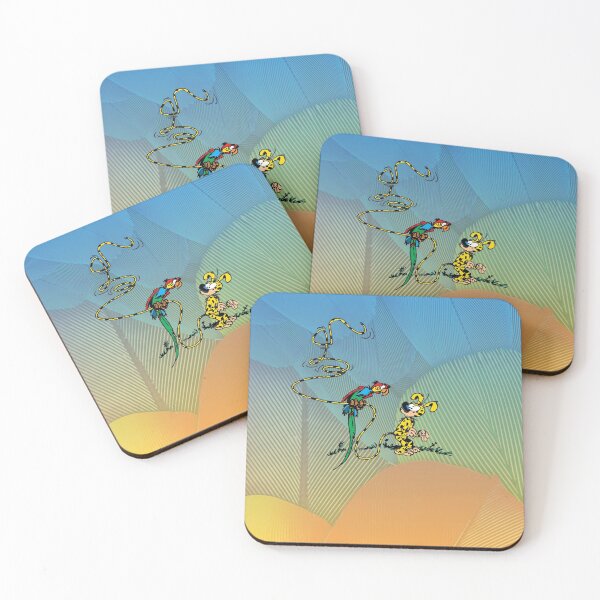 Item preview, Marsupilami and parrot / Orange and blue feather design designed and sold by Hubashop.