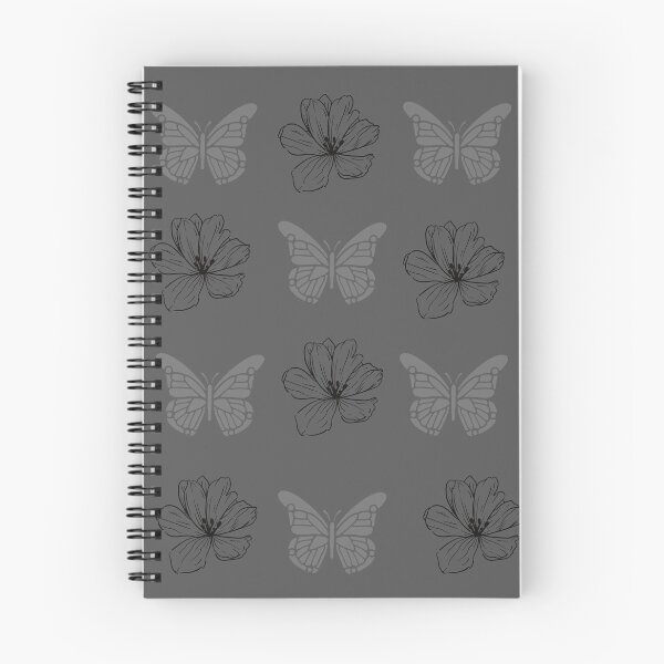 Item preview, Flowers and butterflies gray background designed and sold by LucianaArts.