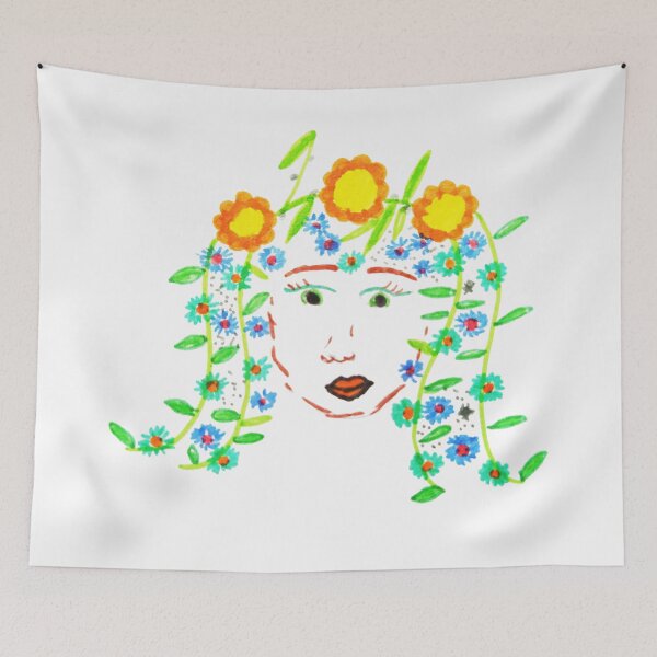 Item preview, Girl with flowery hair by Elisavet designed and sold by azimaplace.