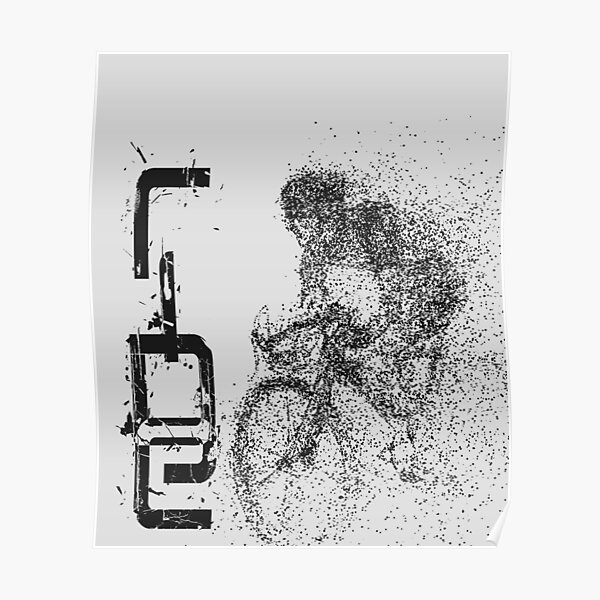 FAHRRAD FAHRRAD, Reiten, Radfahrer Papa Fahrrad fahren, Radfahrer Fahrrad fahren, Fahrrad fahren von Radfahrer, Fahrradjunge zerschmetterte Partikel abstraktes ästhetisches Design für Geschenk Poster