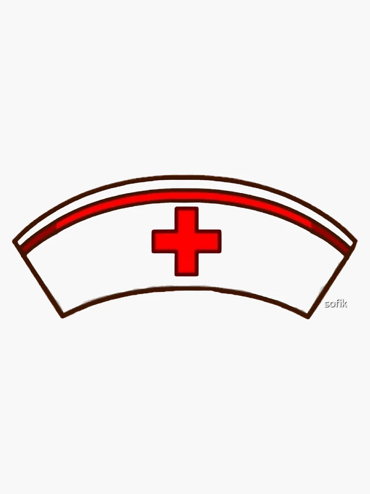  Nurse hat with red Cross 7x2.7 Sticker Decal die Cut Vinyl -  Made and Shipped in USA : Sports & Outdoors