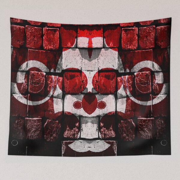Item preview, Red Brick Pattern With Gothic Skull Design designed and sold by Mary Riley.