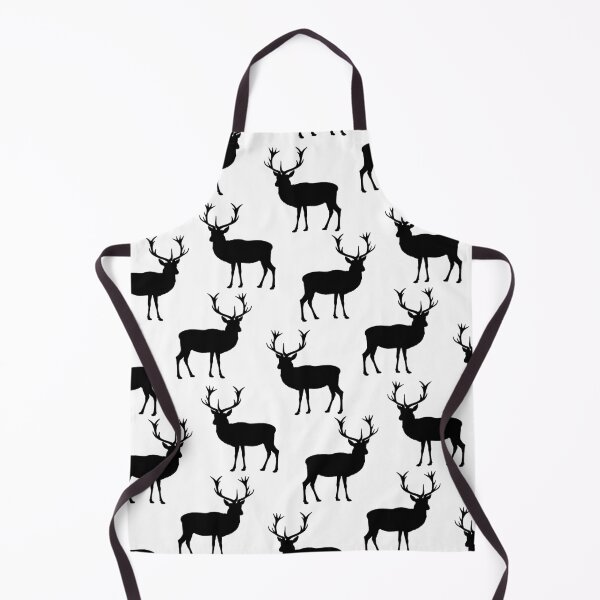 Item preview, Stag Pattern in Black and White designed and sold by AntiqueImages.