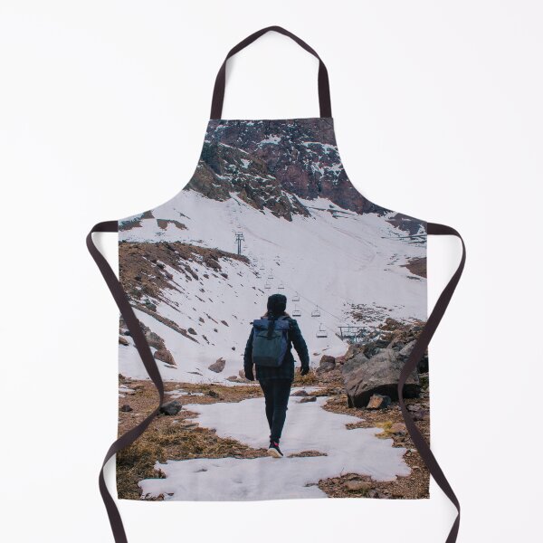 Item preview, A woman hiking towards a landscape of snowy mountains designed and sold by Carmen Jost.