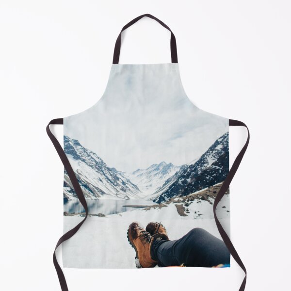 Item preview, Hiking boots in a landscape of snowy mountains designed and sold by Carmen Jost.