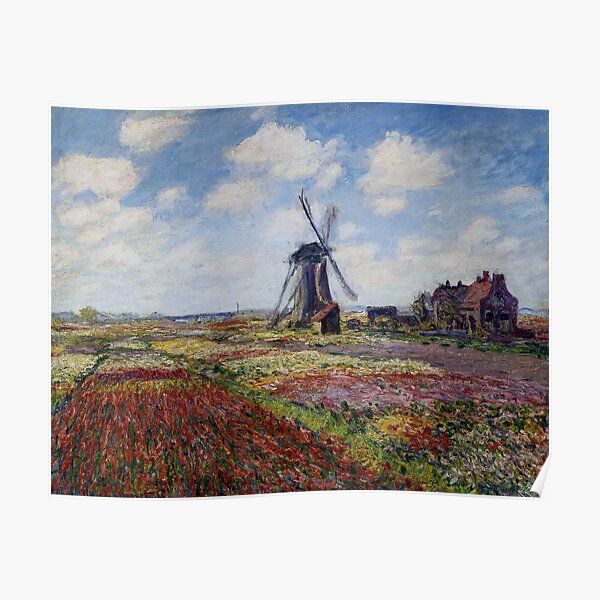 Tulip Fields With The Rijnsburg Windmill by Claude Monet Poster
