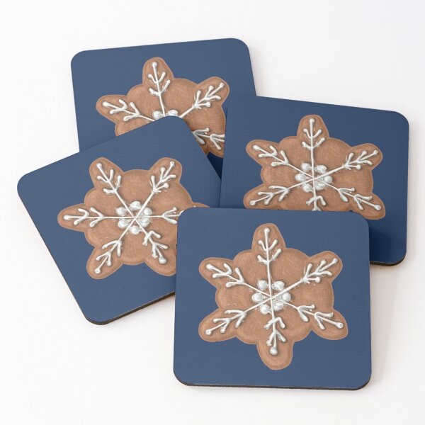 Item preview, White Icing Sugar Coated Gingerbread Snowflake Cookie designed and sold by Alicia Chee.
