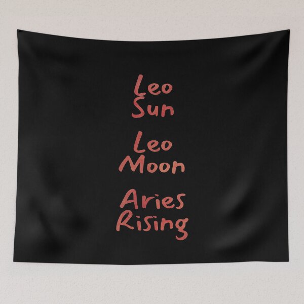 Item preview, Leo Sun Leo Moon Aries Rising Text designed and sold by leomooncreates.
