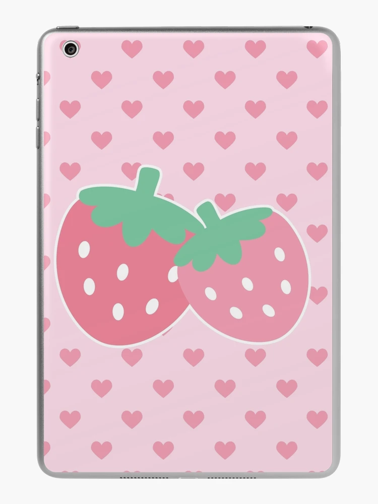 Strawberries Hearts Pink Kawaii Cute Cottagecore Aesthetic Sticker for  Sale by candymoondesign