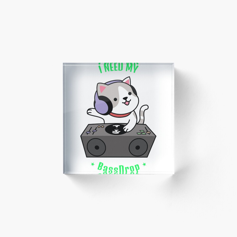 DJ Kitty Sticker for Sale by BassDroppinWear