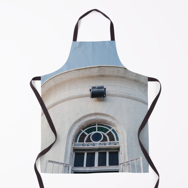Item preview, A white tower with colorful windows and a cloudy sky designed and sold by Carmen Jost.
