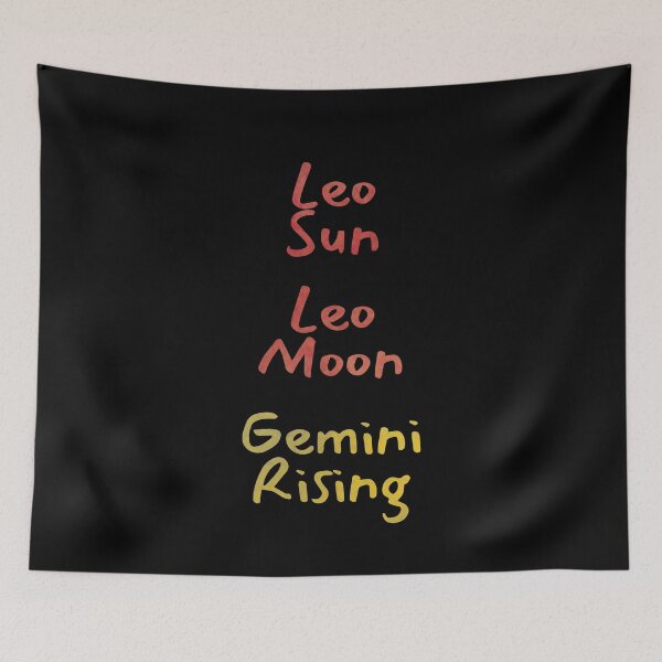 Item preview, Leo Sun Leo Moon Gemini Rising Text designed and sold by leomooncreates.