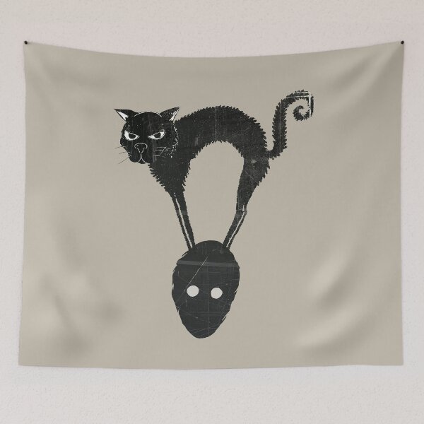 Item preview, Angry Ugly Cat on Mans Head designed and sold by DeDesign Collective.