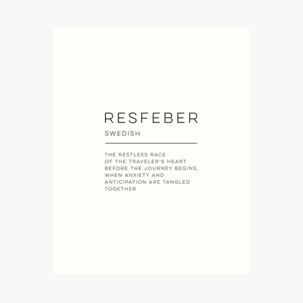 Swedish Resfeber Definition Art Print Inspiring Travel Quote -  Norway