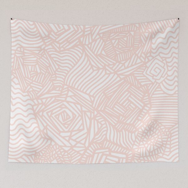 Item preview, Pretty Pink Rose Patch - Digitally Illustrated Abstract Flower Line Art Pattern for Home Decor, Clothing Fabric, Curtains, Bedding, Pillows, Upholstery, Phone Cases and Stationary designed and sold by cherdoodles.