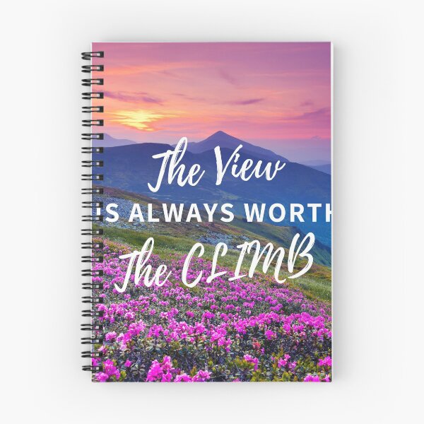 Item preview, The View is Always Worth the Climb Mountain landscape Hiking Adventure Quote Saying lettering Text Inspiration Photograph Fine Art Print Design 2 designed and sold by fineartprints1.