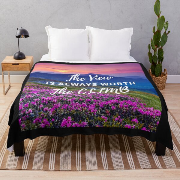 Item preview, The View is Always Worth the Climb Mountain landscape Hiking Adventure Quote Saying lettering Text Inspiration Photograph Fine Art Print Design 2 designed and sold by fineartprints1.