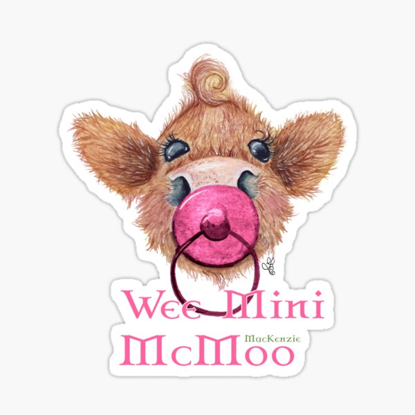 Wee Mini MacKenzie McMoo Pink Sticker