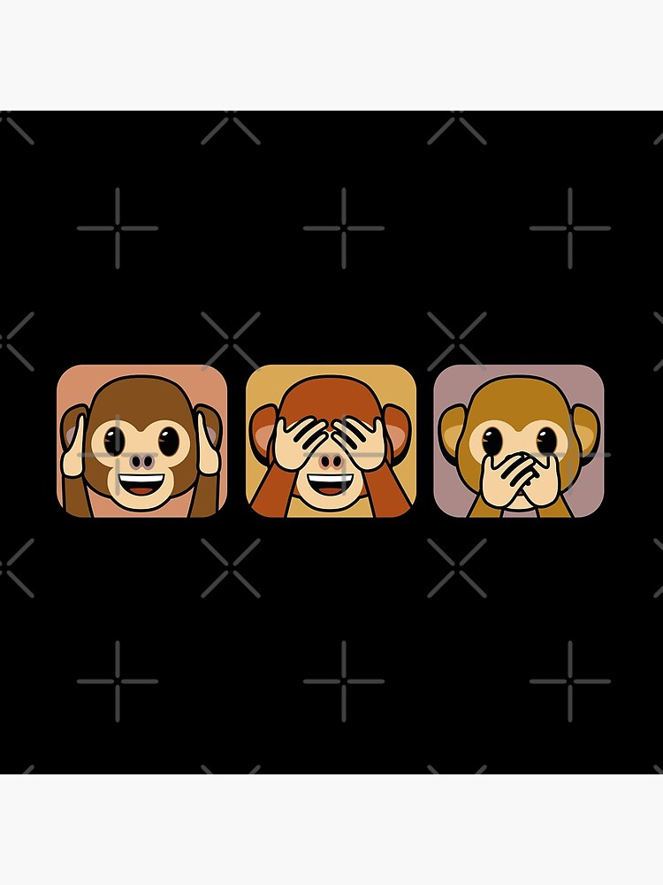 Three brown wise monkeys emojis by Eenig