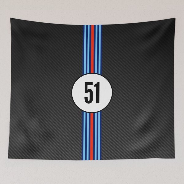 Item preview, Martini Racing Number 51 Carbon Poster – Classic Porsche Livery Art designed and sold by Road To Track.