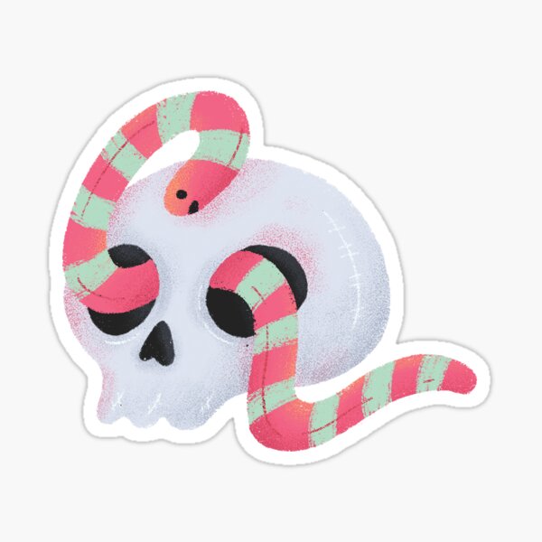 Skull and the candy colored Snake Sticker