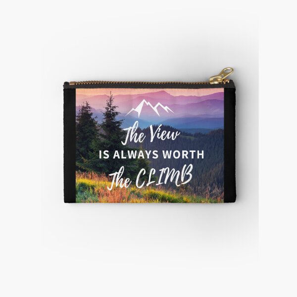 Item preview, The View is Always Worth the Climb Mountain landscape Hiking Adventure Quote Saying lettering Text Inspiration Photograph Fine Art Print Design 5 designed and sold by fineartprints1.