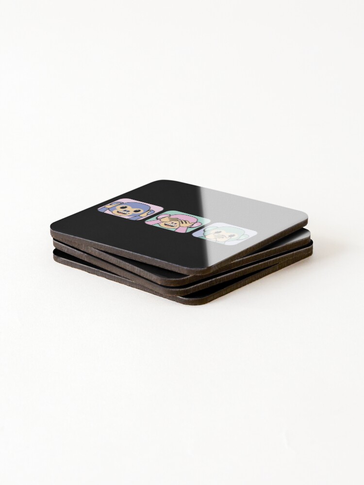 Alternate view of Three wise monkeys emojis Coasters (Set of 4)