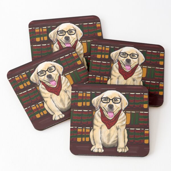 Item preview, Bookish Bookworm Dog with books - Reading introvert cottage core cozy vibes  Golden Labrador retriever puppy dog Librarian designed and sold by Artonmytee.