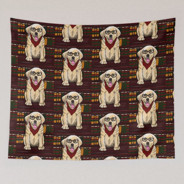 Item preview, Bookish Bookworm Dog with books - Reading introvert cottage core cozy vibes  Golden Labrador retriever puppy dog Librarian designed and sold by Artonmytee.