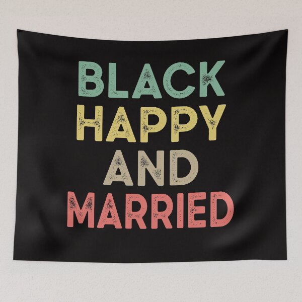 Item preview, black happy and married Wedding Anniversary Gift  designed and sold by Majesticoo.